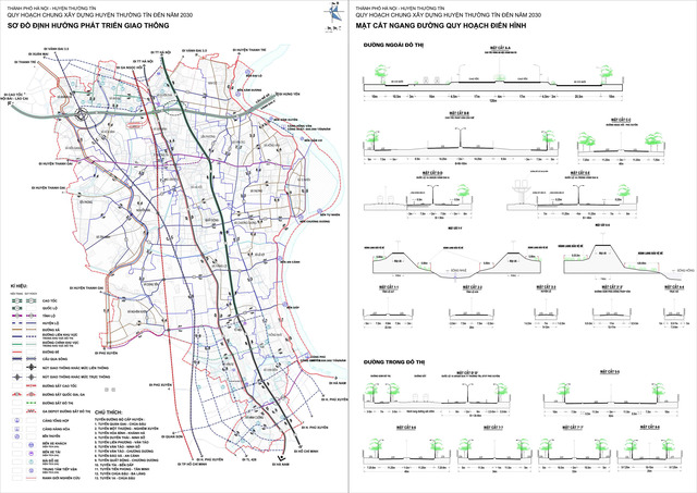 Bản đồ quy hoạch giao thông của huyện Thường  Tín chi tiết