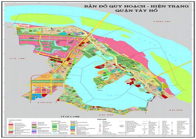 Bản đồ quy hoạch quận Tây Hồ và hiện trạng của các dự án quy hoạch 