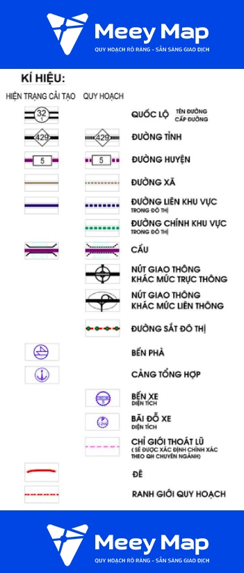 Ky hieu cac loai duong tren ban do quy hoach