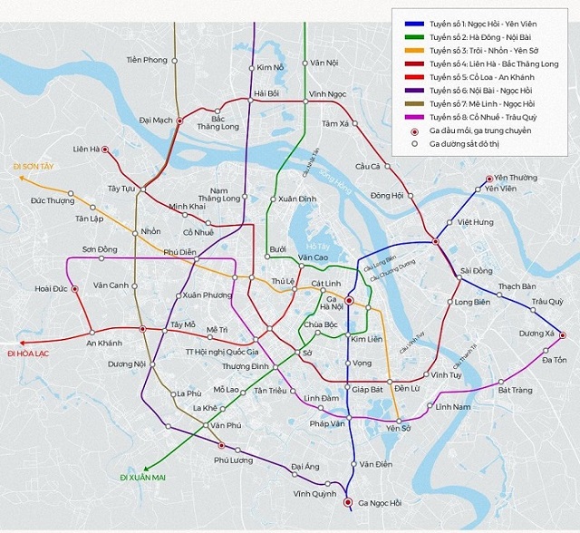 Bản đồ quy hoạch đường sắt Hà Nội