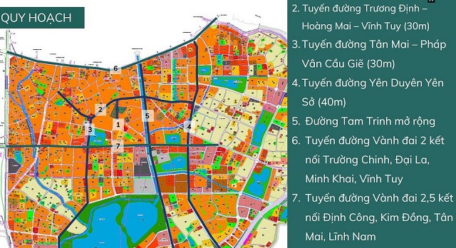 Bản đồ quy hoạch chi tiết 1/500 quận Hoàng Mai