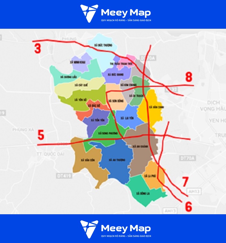 Bản đồ quy hoạch huyện Hoài Đức, Hà Nội mới nhất & cách tra cứu 6 Ban do quy hoach giao thong duong sat tren dia ban huyen Hoai Duc 1