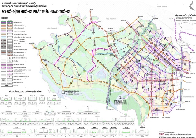 Bản đồ quy hoạch và sơ đồ định hướng phát triển giao thông tại huyện Mê Linh trên tổng thể các tuyến đường tại huyện