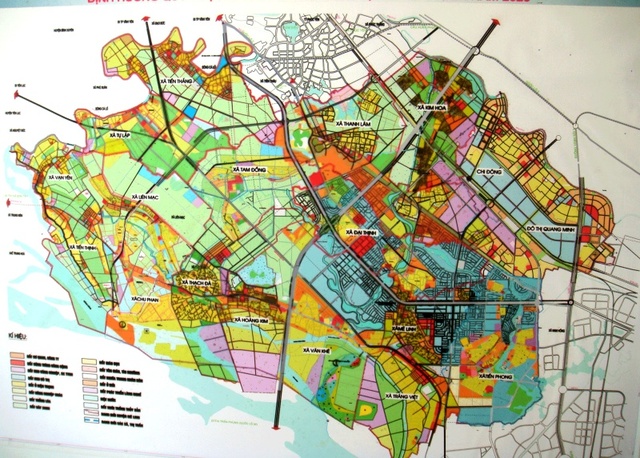 Bản đồ quy hoạch và sử dụng đất của huyện Mê Linh tổng thể