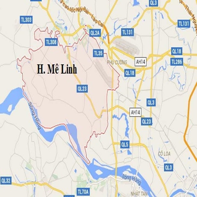Bản đồ và vị trí giáp ranh của huyện Mê Linh