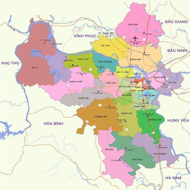 Vị trí địa lý huyện Sóc Sơn