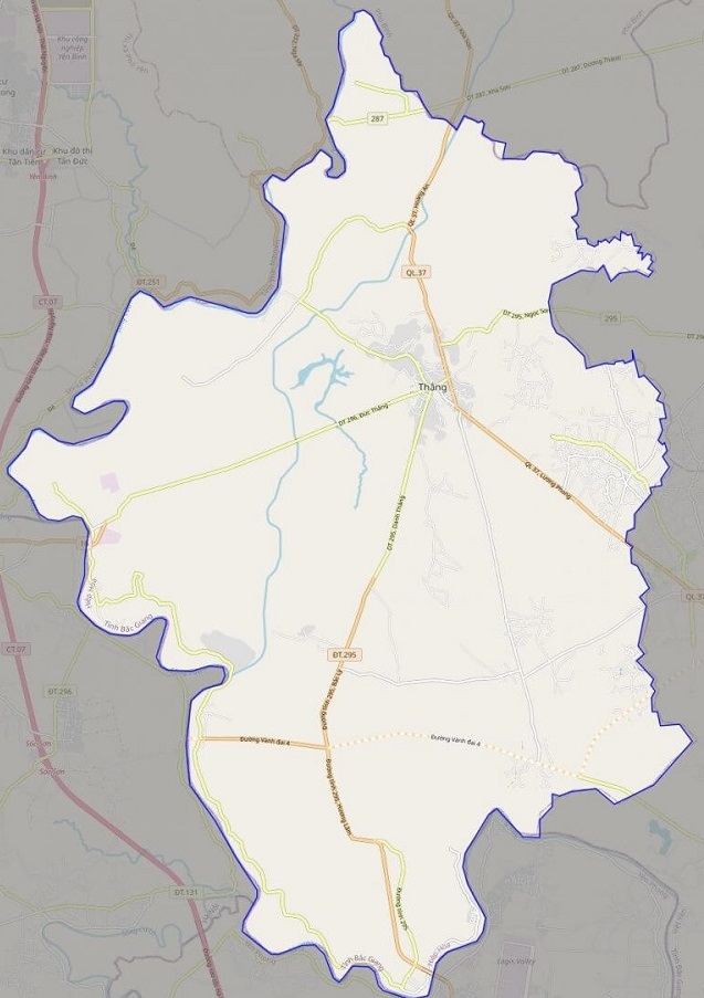Bản đồ các tuyến đường giao thông huyện Hiệp Hòa