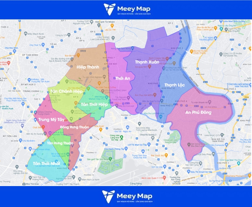 Bản đồ quy hoạch Quận 12, TP Hồ Chí Minh năm 2030 chi tiết nhất 3 Bản đồ hành chính Quận 12, TP Hồ Chí Minh