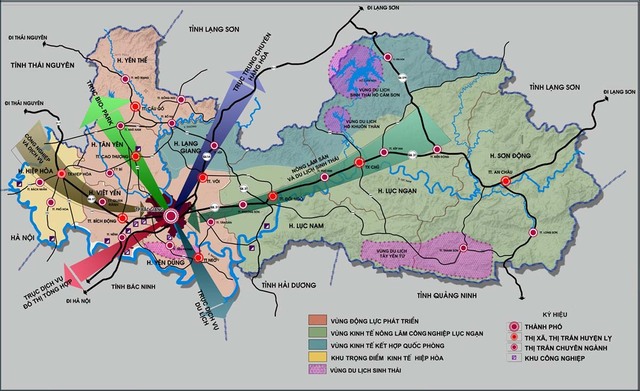 Bản đồ phân vùng quy hoạch đô thị thành phố Bắc Giang