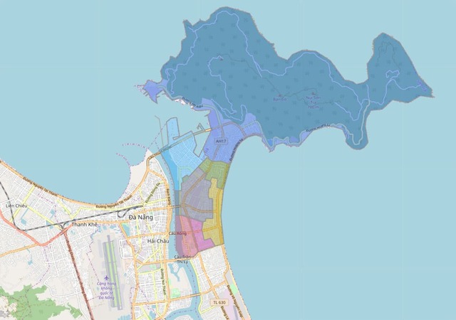 Bản đồ quận Sơn trà với địa hình hết sức lý tưởng để phát triển du lịch nghỉ dưỡng, ngành nghề sản xuất thủy hải sản