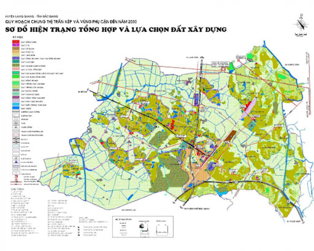 Bản đồ quy hoạch chung của huyện Lạng Giang Bắc Giang