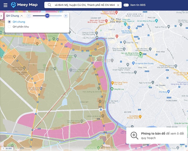 Bản đồ quy hoạch chung của xã Bình Mỹ huyện Củ Chi thành phố Hồ Chí Minh