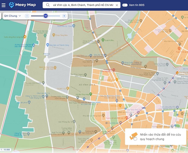 Bản đồ quy hoạch chung xã Vĩnh Lộc A huyện Bình Chánh thành phố Hồ Chí Minh