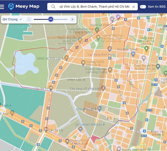 Bản đồ quy hoạch chung xã Vĩnh Lộc B của Meey Map