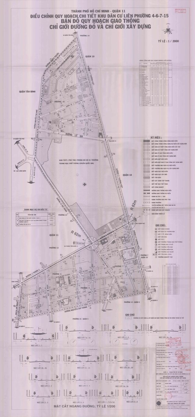 Bản đồ quy hoạch giao thông chi tiết của các phường tại địa bàn quận 11
