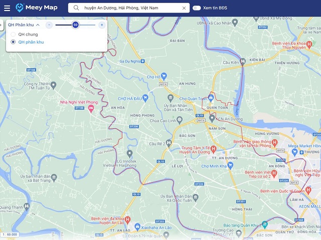 Bản đồ quy hoạch phân khu huyện An Dương trên Meey Map