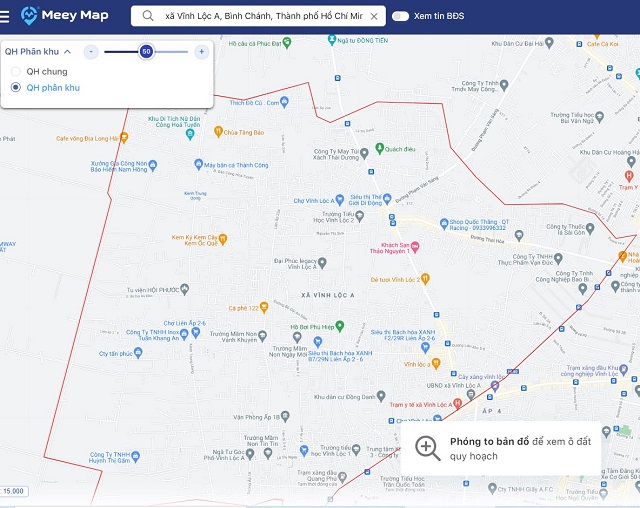 Bản đồ quy hoạch phân khu xã Vĩnh Lộc A huyện Bình Chánh thành phố Hồ Chí Minh