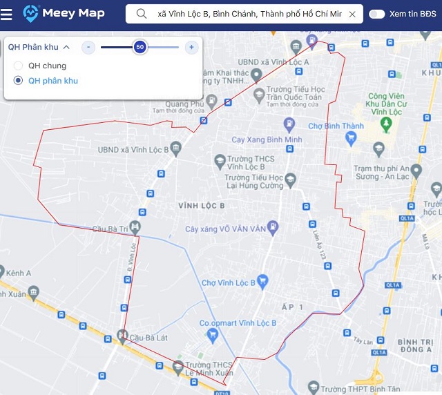Bản đồ quy hoạch phân khu xã Vĩnh Lộc B của Meey Map