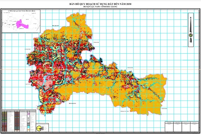 Bản đồ quy hoạch sử dụng đất của huyện Lục Nam đến năm 2030