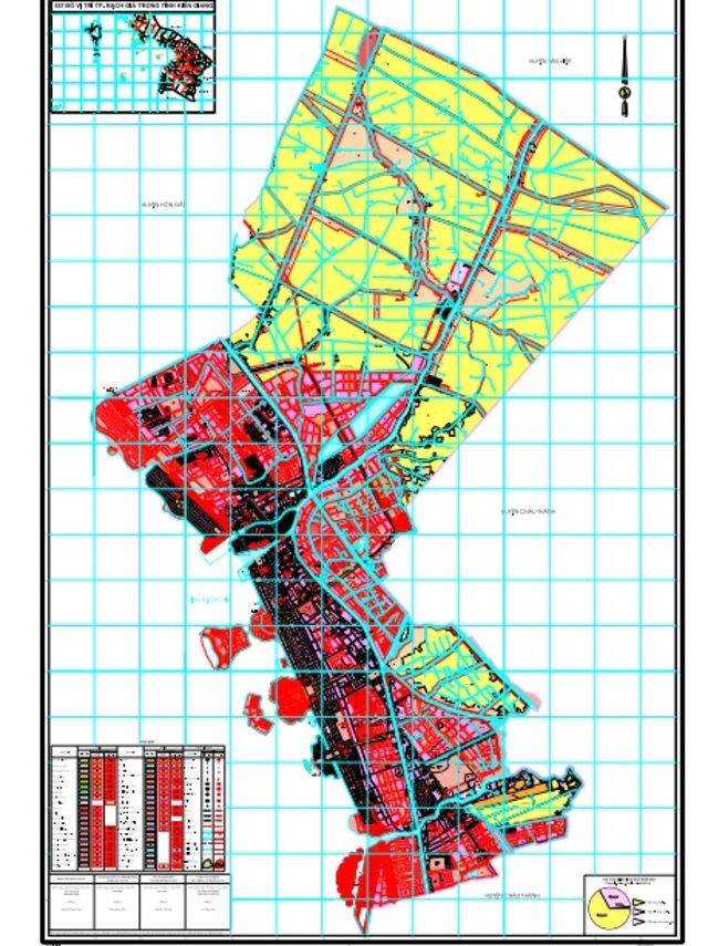 Bản đồ quy hoạch và sử dụng đất của tỉnh Kiên Giang và thành phố Rạch Giá