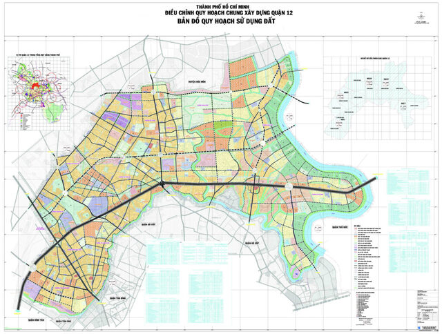 Bản đồ quy hoạch và sử dụng đất tại các phường thuộc địa bàn quận 12
