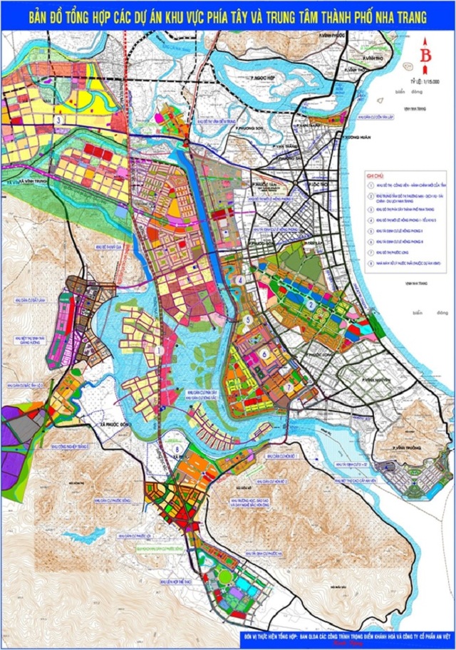 Bản đồ tổng hợp các dự án quy hoạch phía Tây và trung tâm thành phố Nha Trang