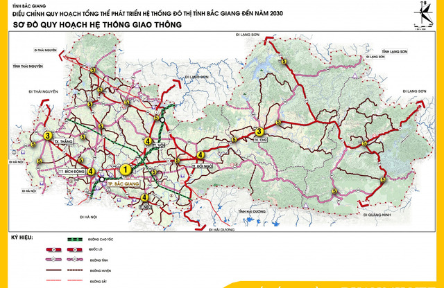 Thông tin và sơ đồ quy hoạch hệ thống giao thông tỉnh Bắc Giang