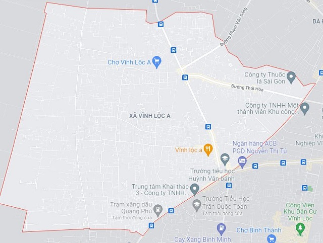 Vị trí địa lý của xã Vĩnh Lộc A huyện Bình Chánh thành phố Hồ Chí Minh