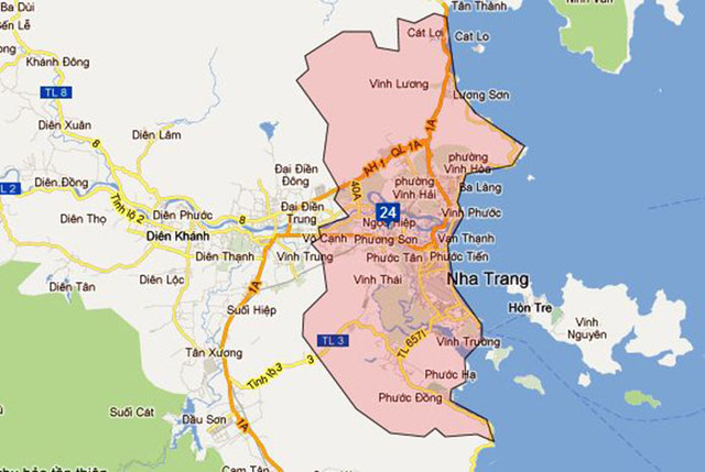 Vị trí địa lý thuận lợi của thành phố Nha Trang khi tiếp giáp với các huyện và tỉnh lân cận