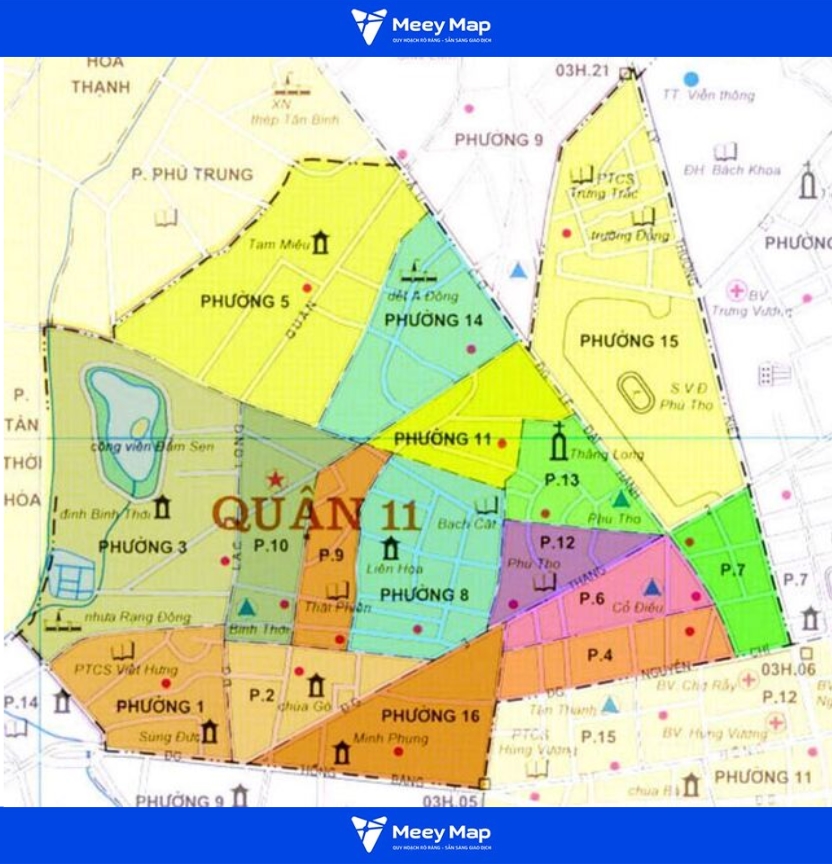Bản đồ Quận 11, Hồ Chí Minh năm 2030| Quy hoạch sử dụng đất 7 Vị trí địa quận 11 tp Hồ Chí Minh
