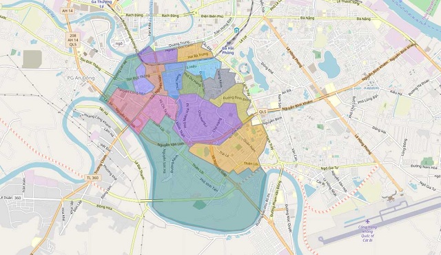 Bản đồ hành chính của quận Lê Chân