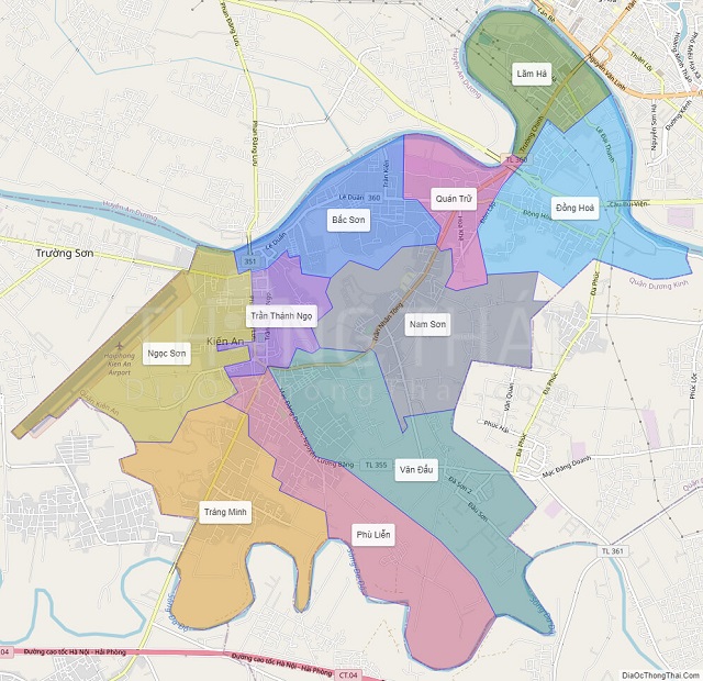 Bản đồ quy hoạch quận Kiến An