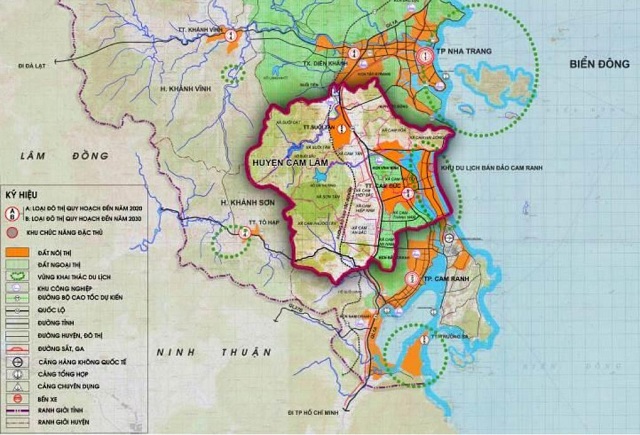 Bản đồ quy hoạch giao thông của huyện Cam Lâm Khánh Hòa chi tiết