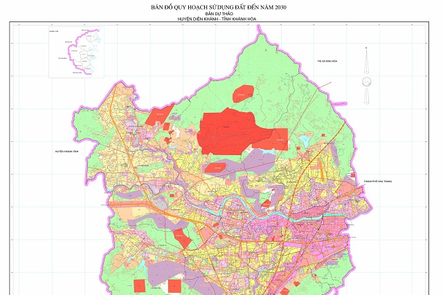 Bản đồ quy hoạch sử dụng đất tại huyện Diên Khánh thuộc tỉnh Khánh Hòa