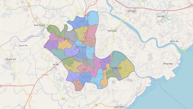 Cập nhật thông tin về bản đồ hành chính của huyện Vĩnh Bảo Hải Phòng