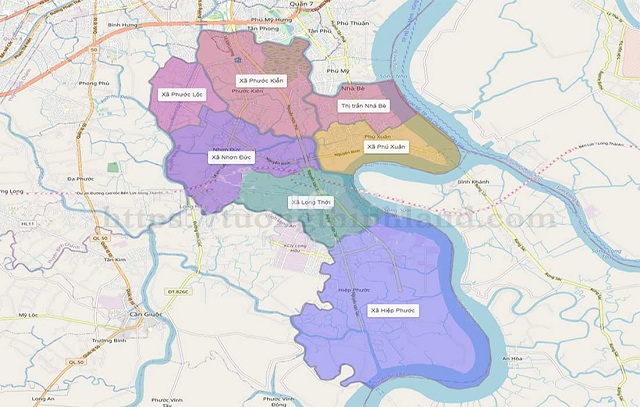 Theo dõi bản đồ quy hoạch của huyện Nhà Bè thuộc TP. HCM