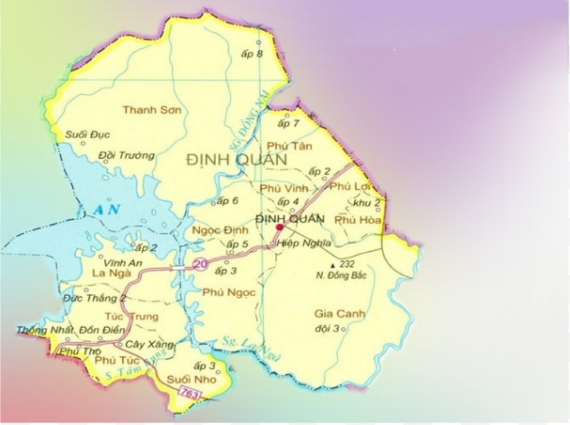 Bản đồ hành chính huyện Định Quán