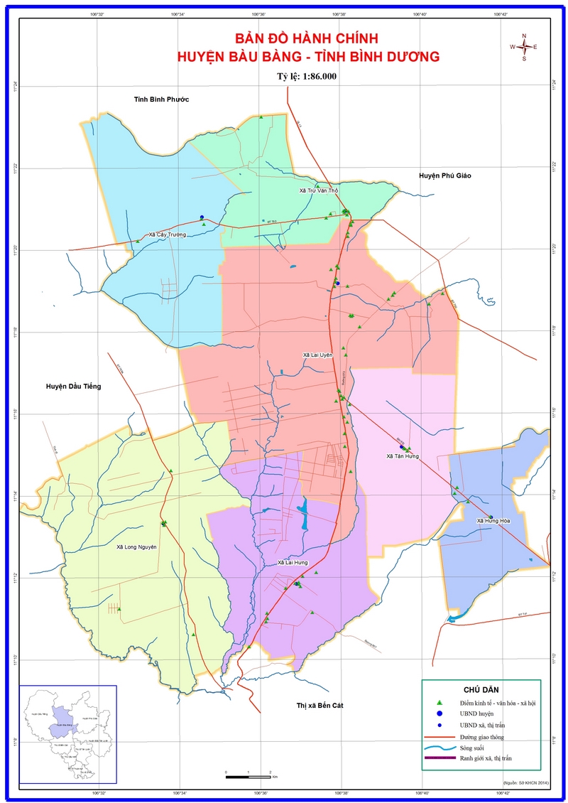 Bản đồ chi tiết huyện Bàu Bàng