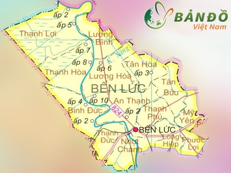 Bản đồ huyện Bến Lức tỉnh Long An