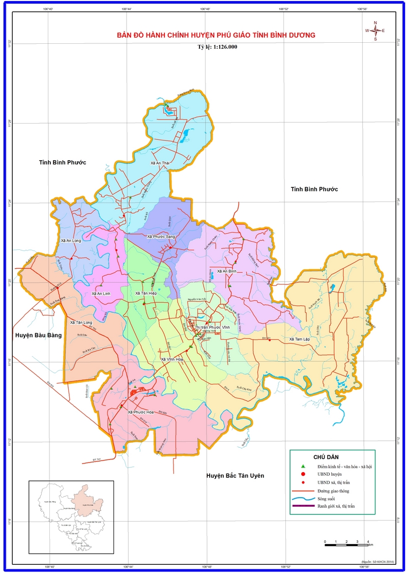 Bản đồ chi tiết huyện Phú Giáo