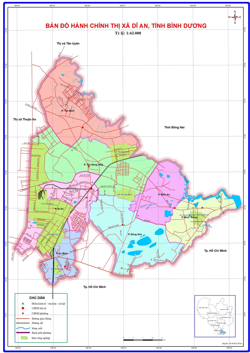 Bản đồ chi tiết Thành phố Dĩ An