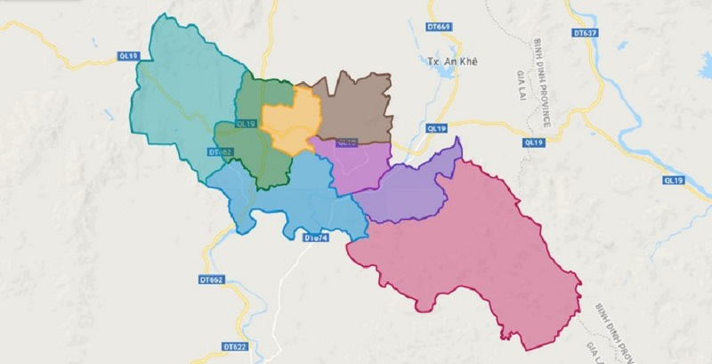 Bản đồ huyện Đăk Pơ