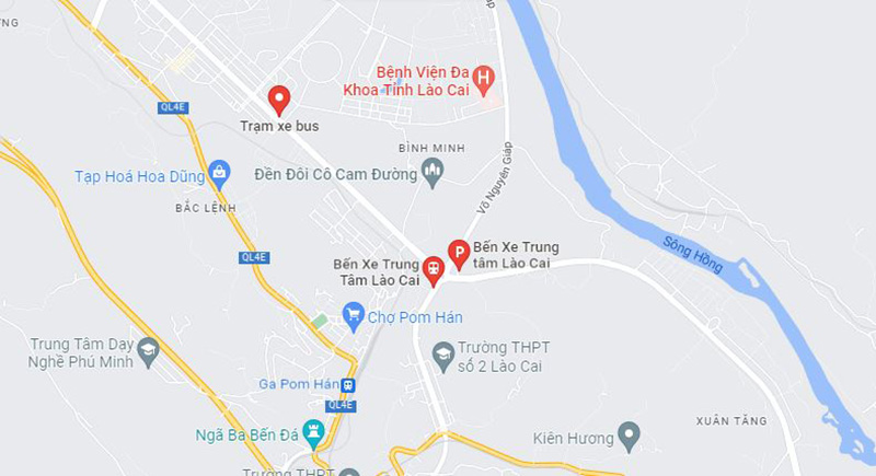 Vị trí bến xe Lào Cai