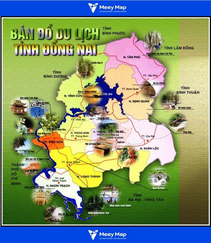 Bản đồ quy hoạch Tỉnh Đồng Nai| Quy hoạch Sử dụng Đất 20 Bản đồ du lịch tỉnh Đồng Nai