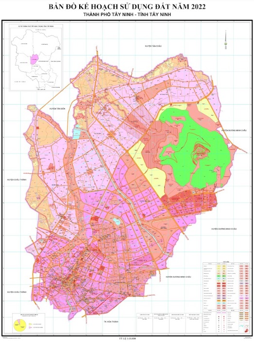Bản đồ kế hoạch sử dụng đất năm 2022, thành phố Tây Ninh