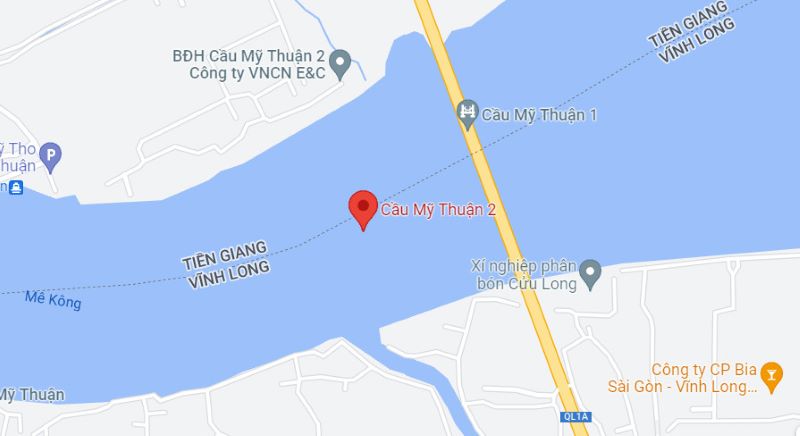 Vị trí của cầu Mỹ Thuận 2
