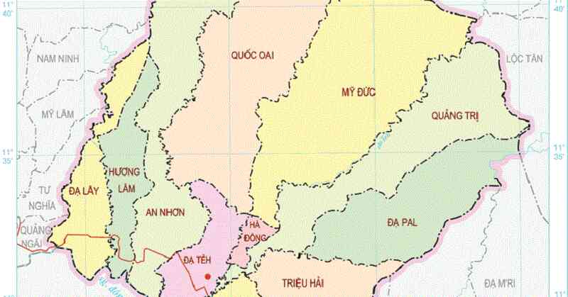Bản đồ chi tiết huyện Đạ Tẻh, tỉnh Lâm Đồng