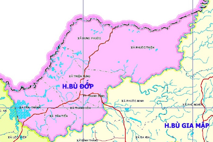 Bản đồ huyện Bù Đốp