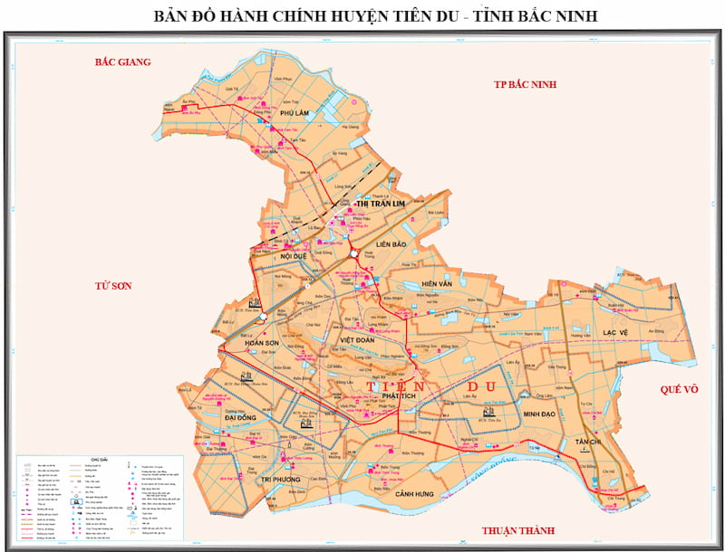 Bản đồ huyện Tiên Du