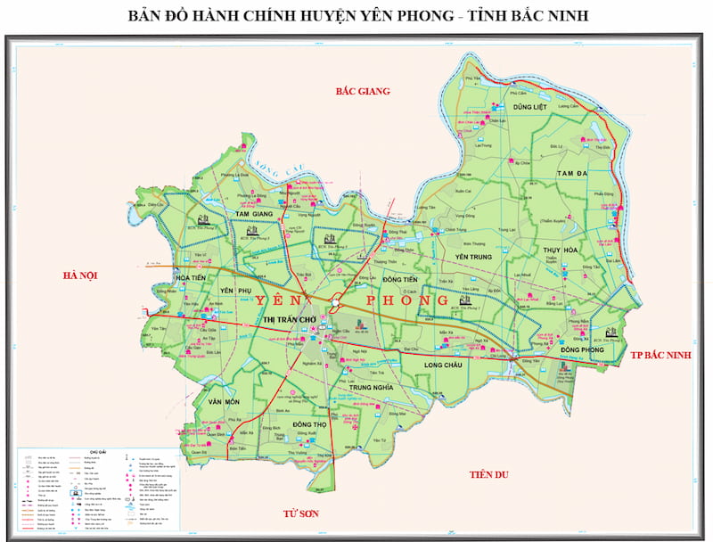 Bản đồ huyện Yên Phong